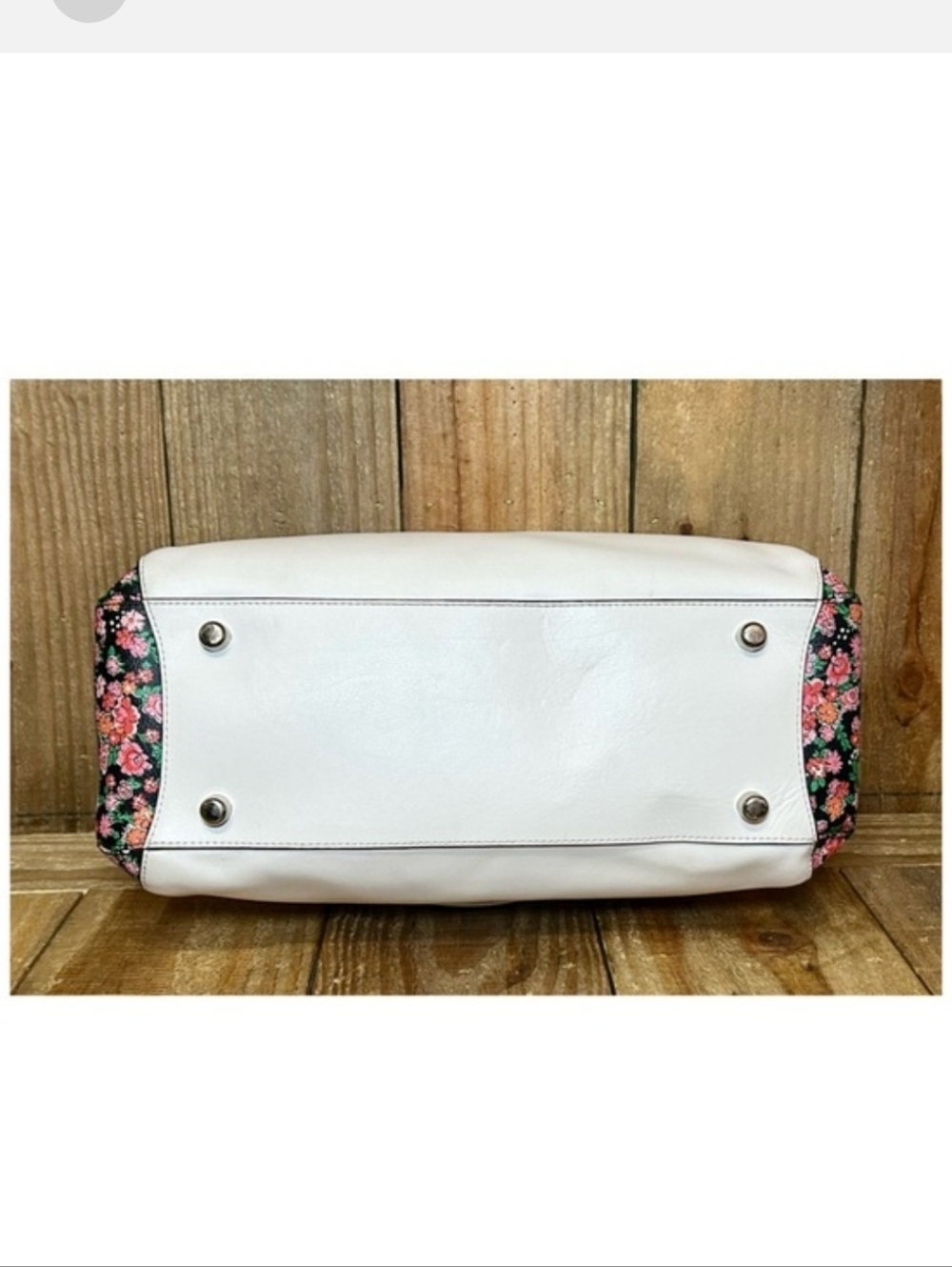 Coach Chelsea Small Cream Satchel with Floral Side Panels 2016 EUC - Picture 7 of 7